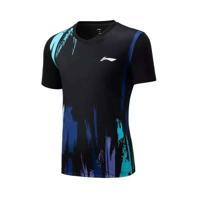 Li Ning Unisex Fast Dry Badminton T-Shirts/Shorts Set -Black - AATV041-1