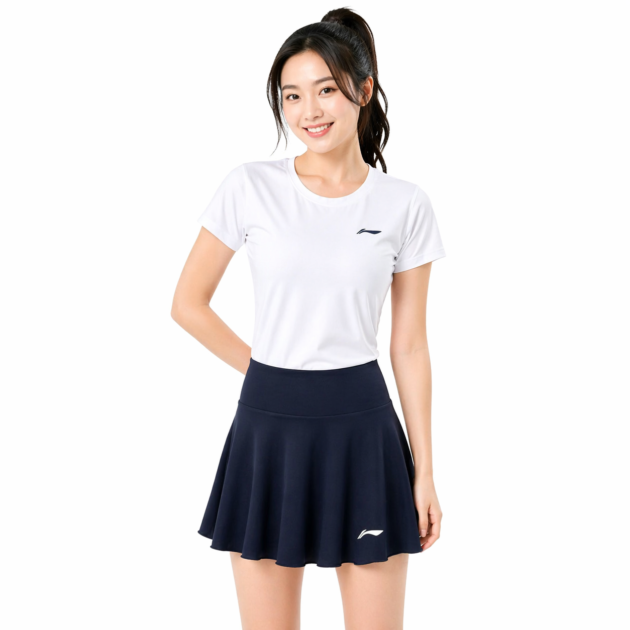 LI-NING WOMENS BADMINTON QUICK-DRY FIT SKIRT- BLUE ASKW174-2