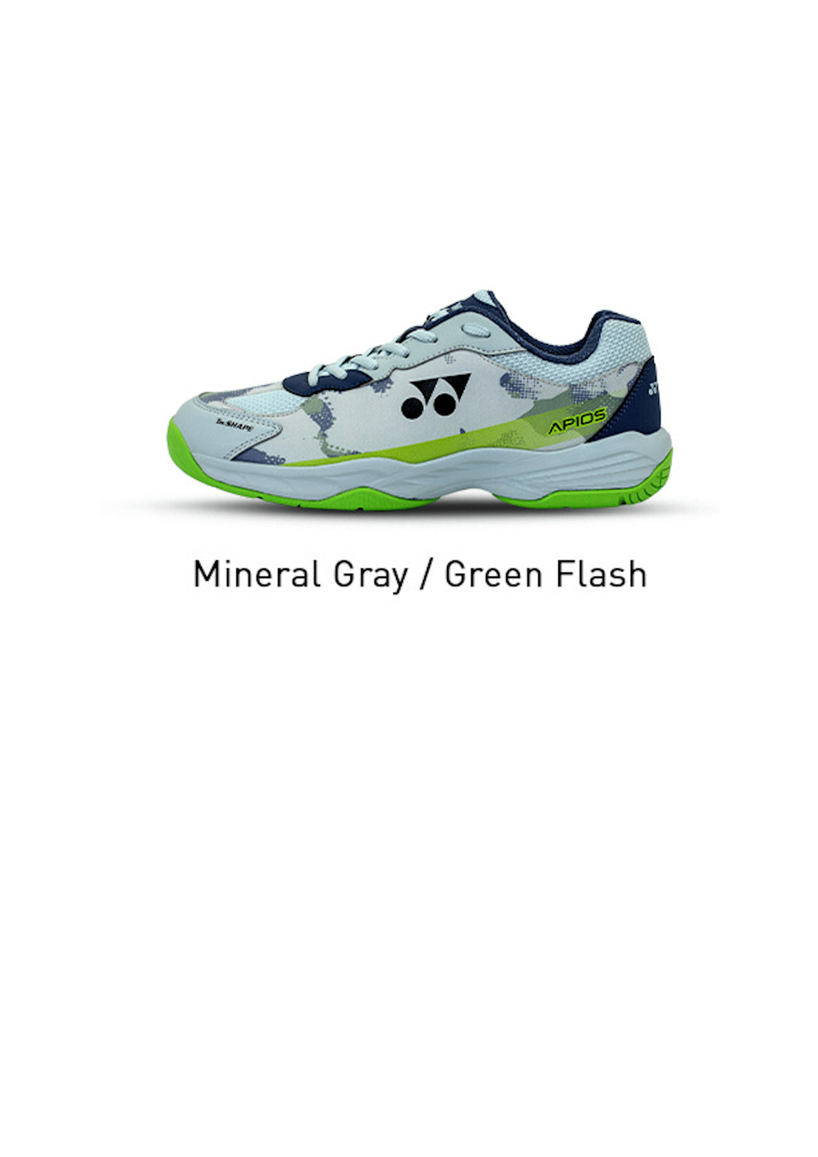 Yonex 2026 APIOS Speed Badminton Shoes Mineral Grey / Green Flash