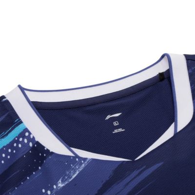 LI-NING UNISEX BADMINTON TOURNAMENT JERSEY - DARK PURPLE BLUE - AAYV025-1