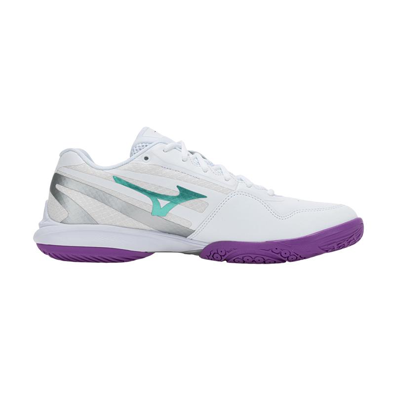 MIZUNO Wave Claw 4 UNISEX Badminton Shoes – White/Purple -71GA264316