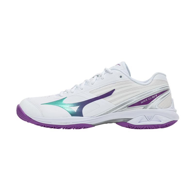 MIZUNO Wave Claw 4 UNISEX Badminton Shoes – White/Purple -71GA264316