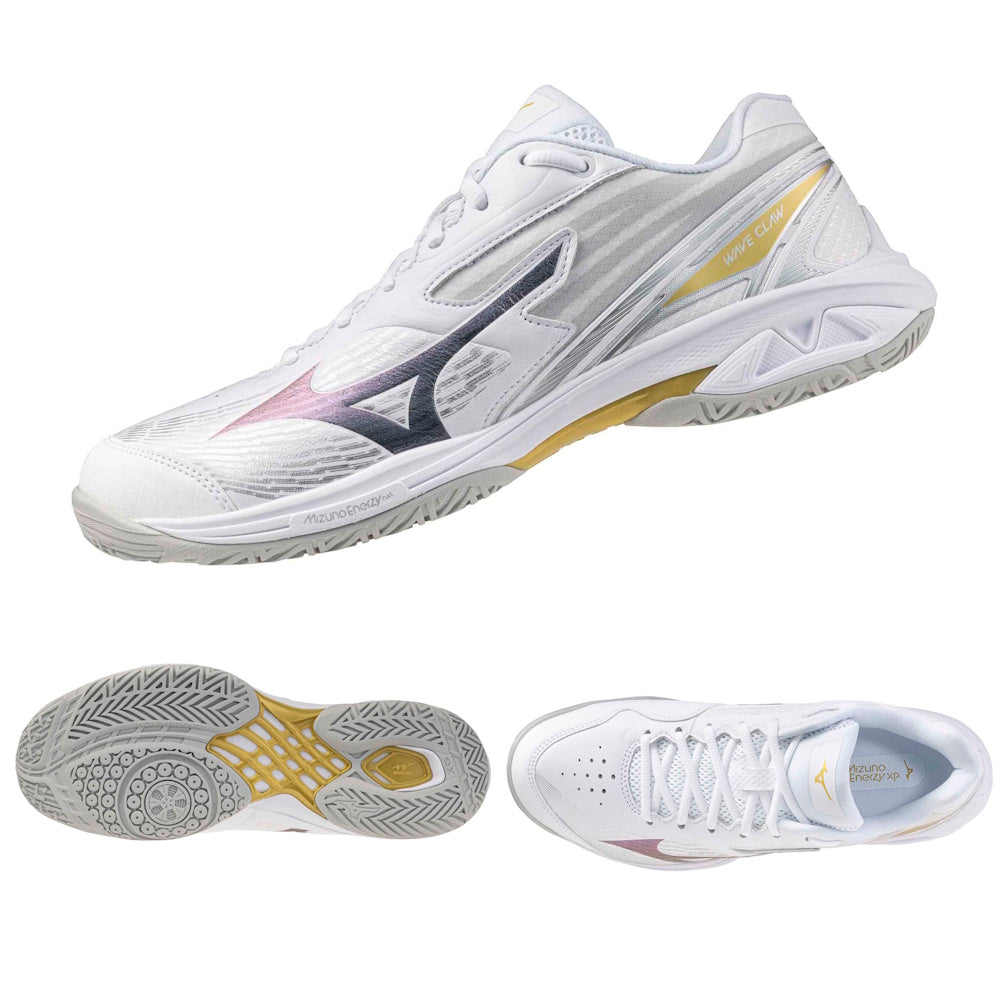 MIZUNO Wave Claw Pro 3 Unisex Badminton Shoes – 71GA2652-01  - White/Gold