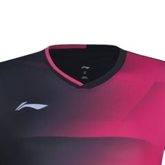 LI-NING UNISEX BADMINTON QUICK-DRY T-SHIRT - BLACK/PINK - AAYW053-1V