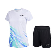 LI-NING WOMEN'S BADMINTON COMPETITION T-Shirt/Short Set - AATV014-2