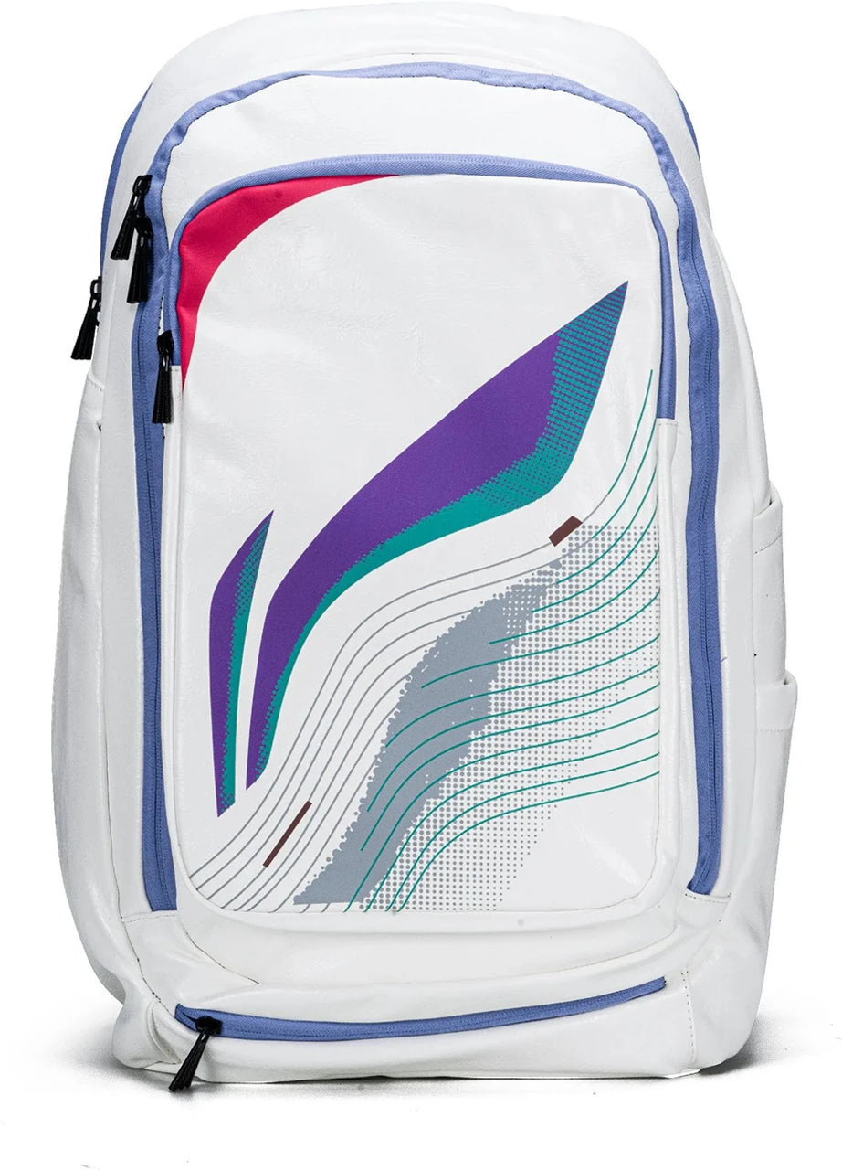 Li-Ning Velocity Badminton Backpack (White) || High Quality Leather || ABSU385-2