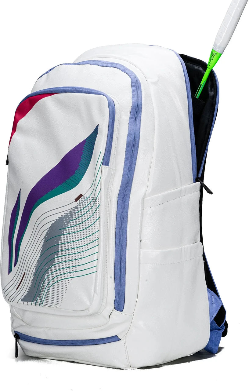 Li-Ning Velocity Badminton Backpack (White) || High Quality Leather || ABSU385-2