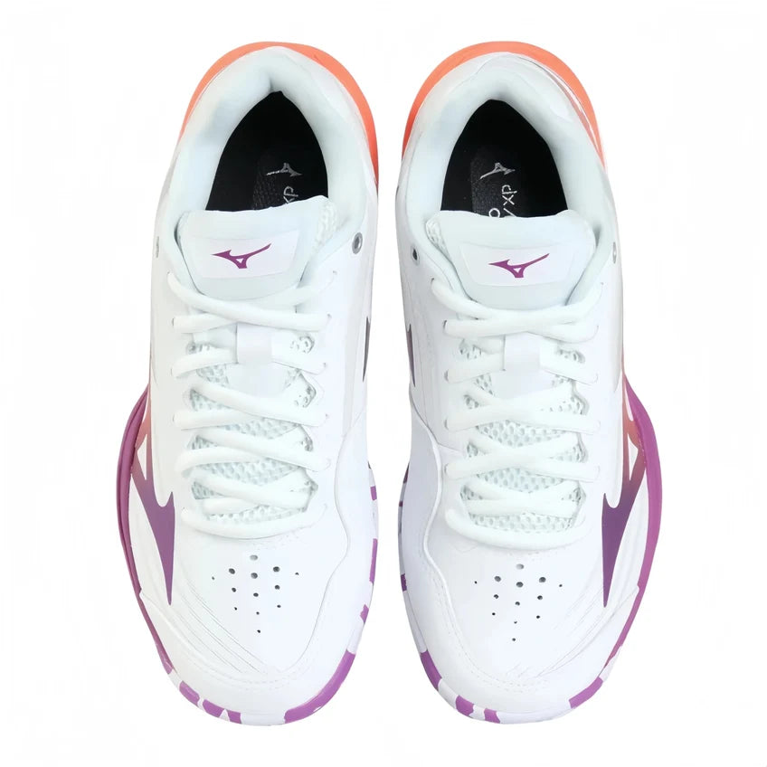 MIZUNO Wave Claw 4 UNISEX Badminton Shoes – White/Lava Orange/Dahlia -71GA264311